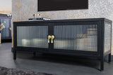 Vitrine AMSTERDAM 90cm Riffelglas schwarz