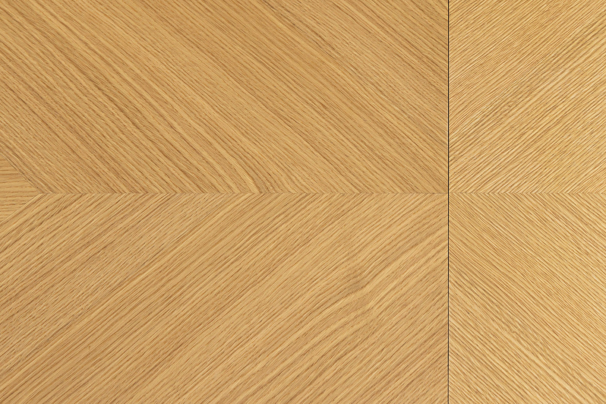 Esstisch GRANDEZZA 180-270cm ausziehbar in naturfarbener Eichenholzoptik mit schwarzem Metallgestell
