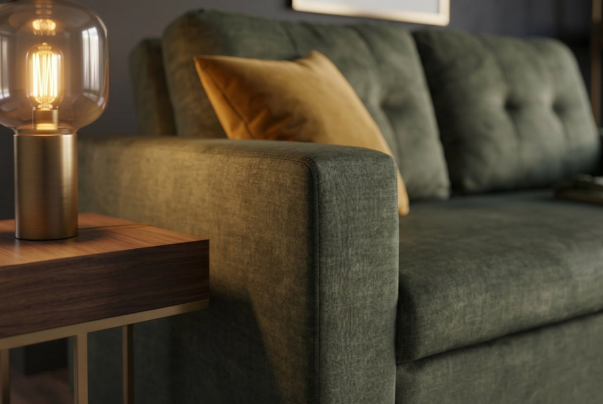 Schlafsofa SMART 140cm 2-Sitzer Samt Grün