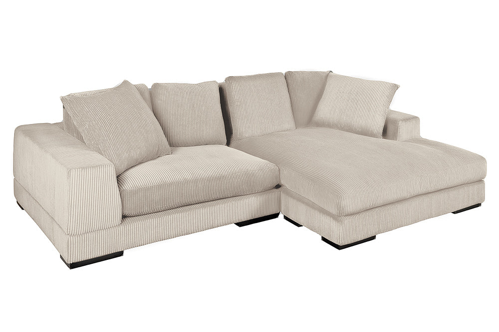 Corner sofa BABYLON 270cm XXL w/ ottoman cord beige
