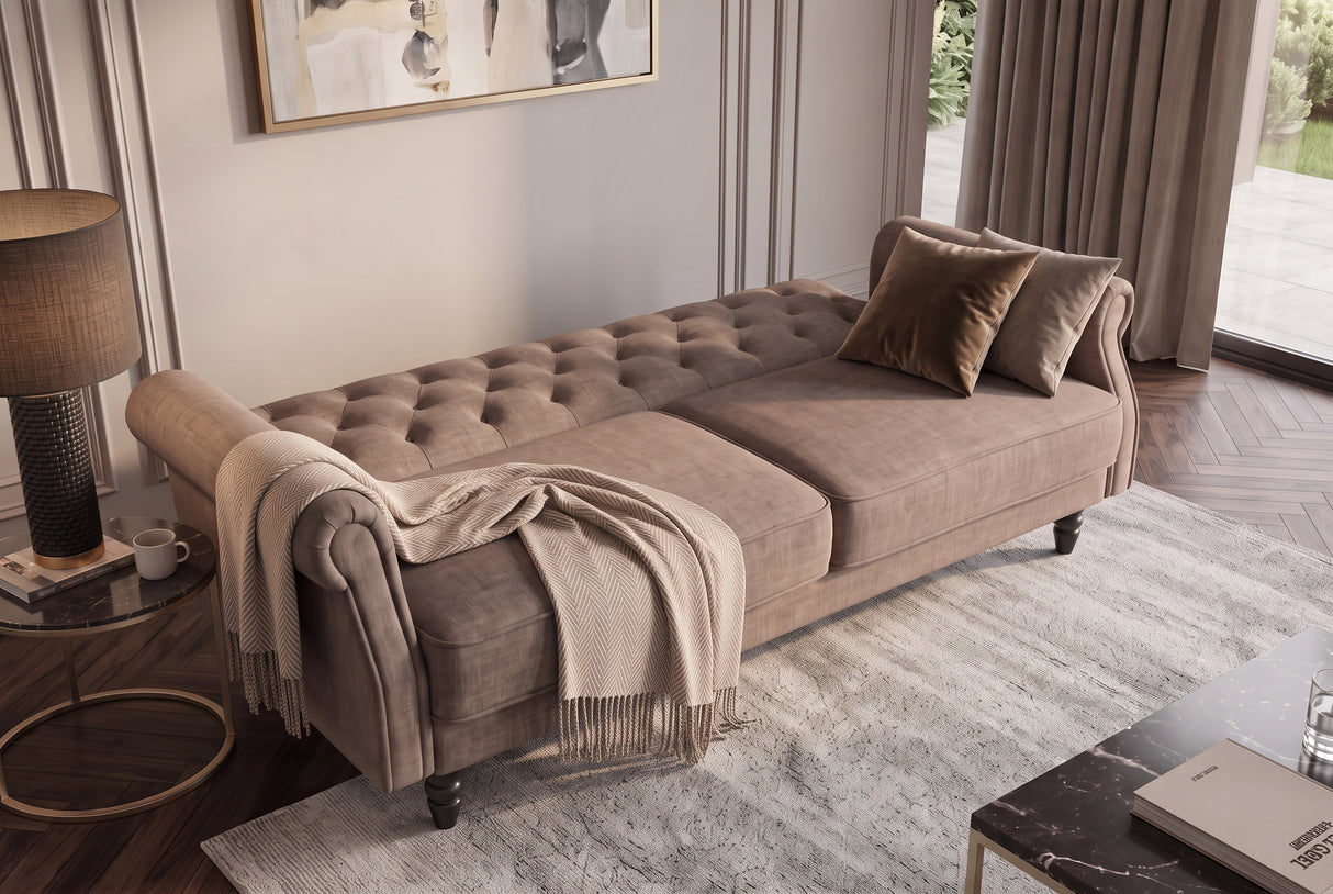 Canapea dormitor MAISON BELLE AFFAIRE 220cm Velvet Greige