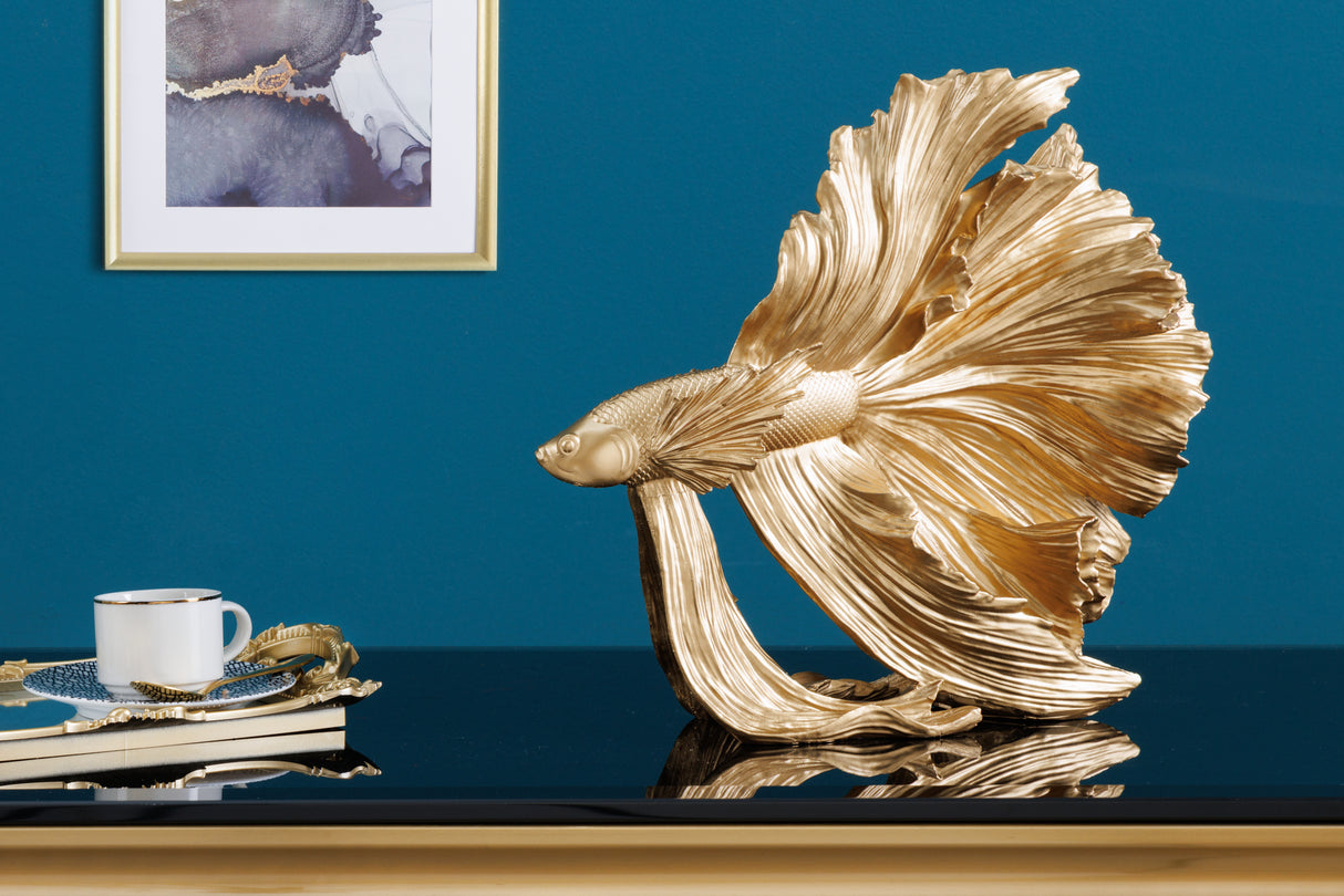 Decoration fish CROWNTAIL 35cm polyresin gold