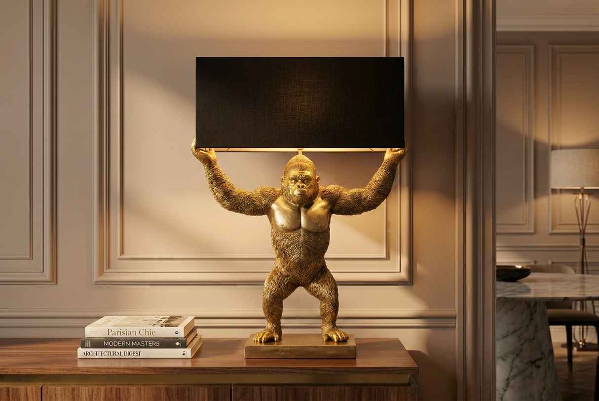Table lamp KING APE 65cm black golden