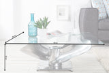 Couchtisch OCEAN 85cm Gestell silber ohne Glasplatte 