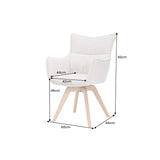 Drehstuhl VOGUE 360° drehbar Strukturstoff beige mit Eichengestell natur