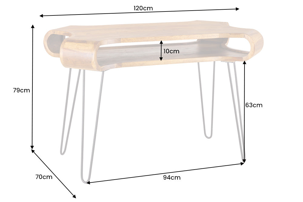 Schreibtisch ORGANIC LIVING 120cm Sheesham Holz natur