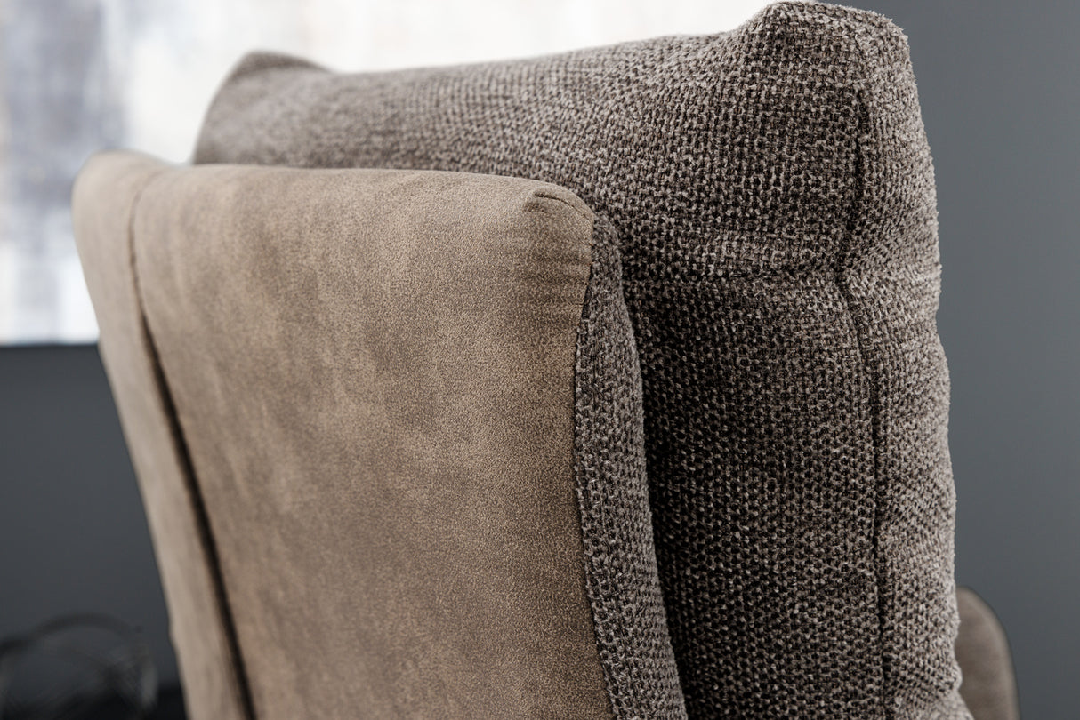 Swivel chair BIG GEORGE w/ armrests flat woven fabric microfibre taupe rotatable