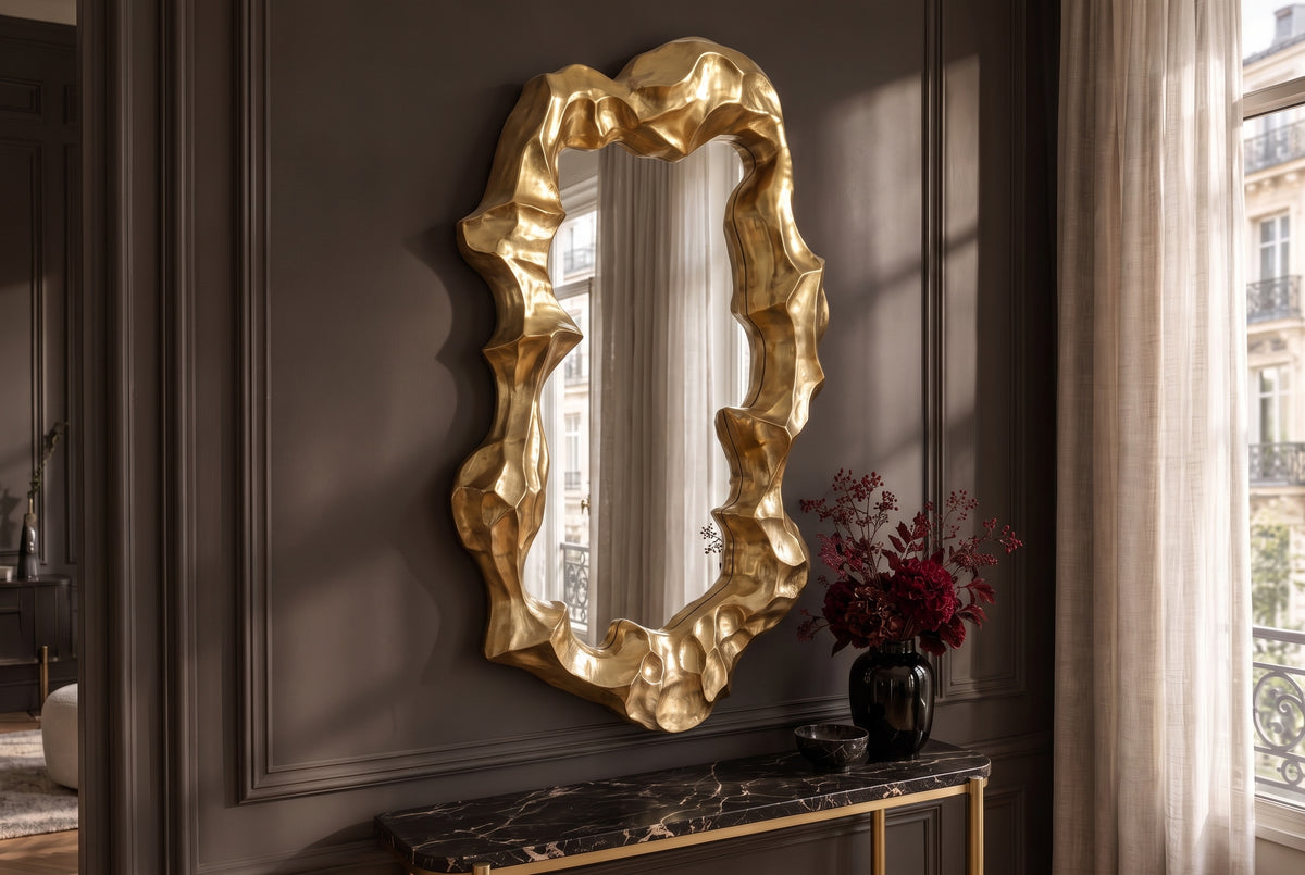 Wandspiegel VENETIA 150cm asymmetrische organische Form gold