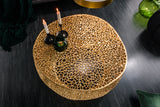 Coffee table LEAF 80cm metal gold handmade