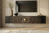 TV-Board GOLDEN SUNSET 160cm 3D hängend Mangoholz schwarz