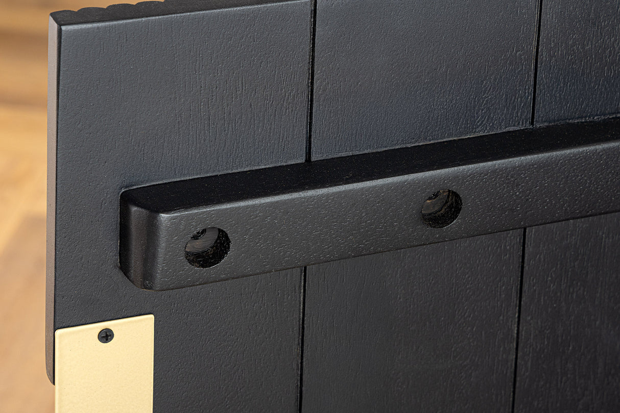Sideboard GATSBY 160cm Retro-Stil Mango Schwarz Gold Handarbeit