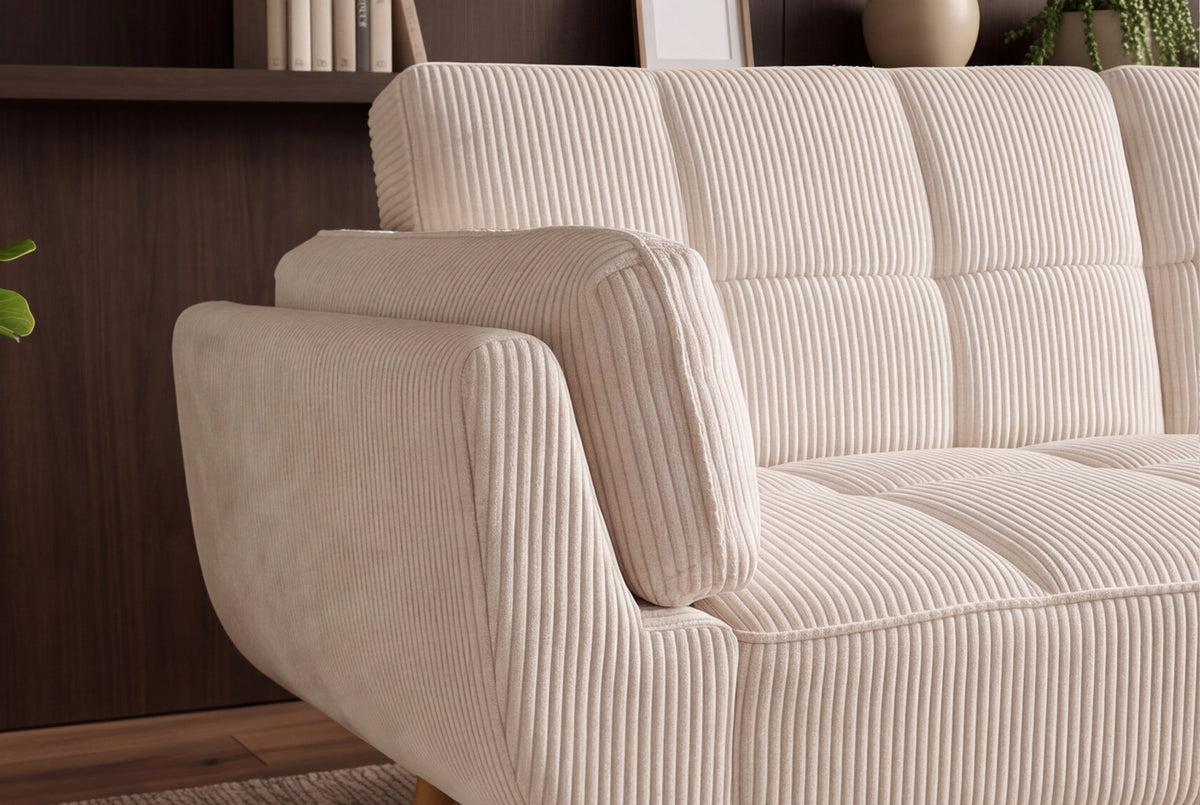 Sofa bed BOUTIQUE 215cm 3-seater cord beige