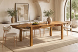 Dining table MAKASSAR 160-240cm extendable sheesham wood brown stone finish