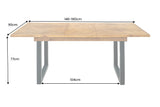 Dining table MOSAIK 140-180cm extendable recycled pine wood vintage brown