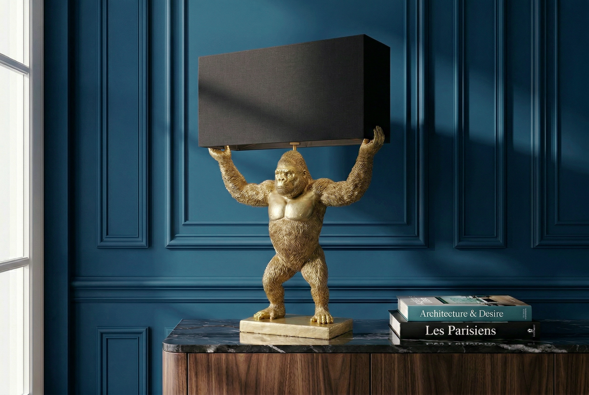 Table lamp KING APE 65cm black golden