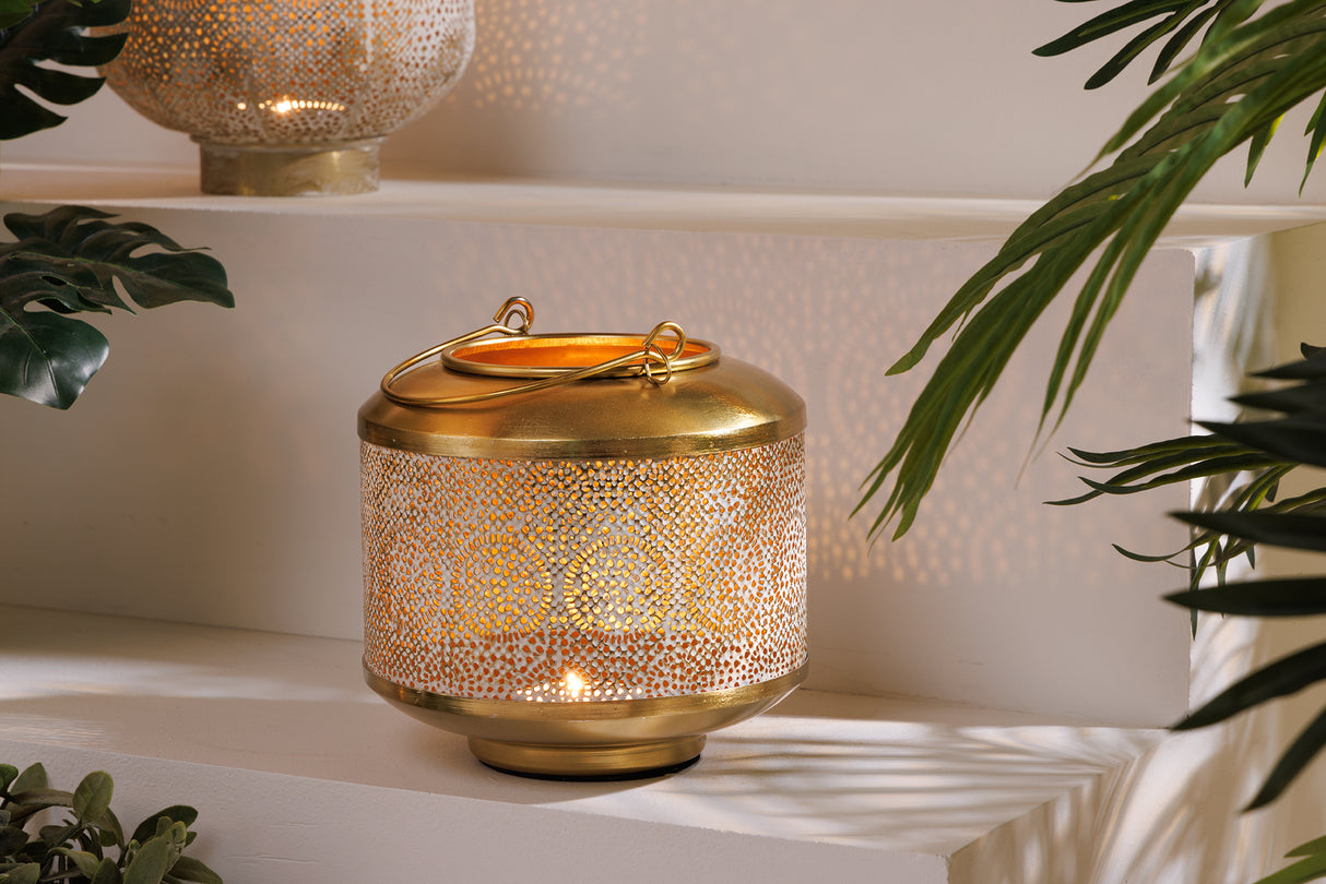 Lantern ORIENT 15cm gold with patina