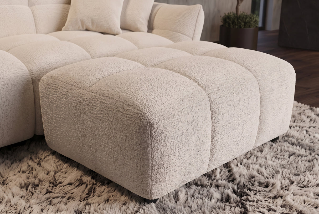 Hocker CLOUD 100cm Bouclé-Tweed beige