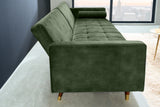 Sofa bed COUTURE 200cm micro velour green