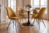 Chair SCANDINAVIA MEISTERSTÜCK  textured fabric mustard yellow