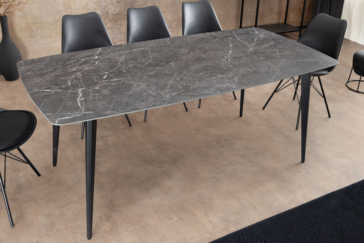 Dining table MILANO 160cm ceramic anthracite marble