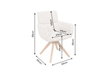Swivel chair UNIQUE 180° auto-return w/ armrests chenille fabric beige natural