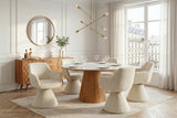 Swivel chair AMBIENTO 180° auto-return w/ armrests chenille beige