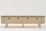 TV-Board ATELIER 200cm natural oak wood look w/ black legs