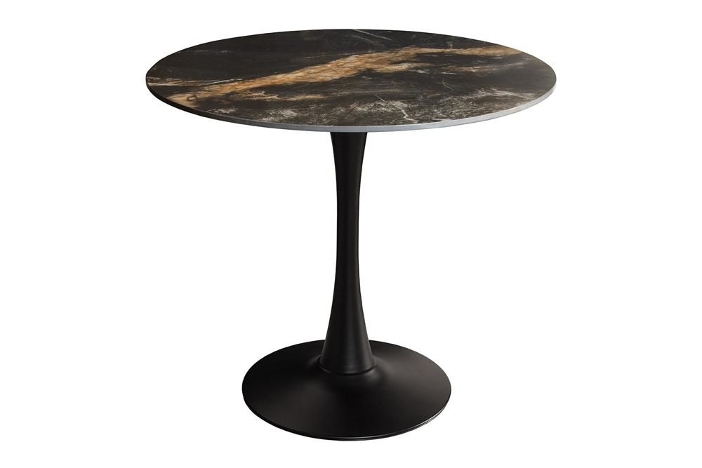 Bistrotisch LYON 80cm rund Aurora Oro Keramik Schwarz Gold Sand
