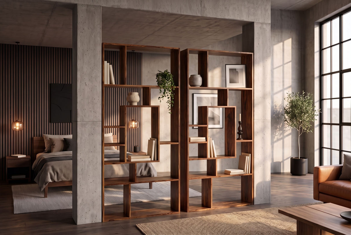 Shelf MAKASSAR II 180cm sheesham wood brown
