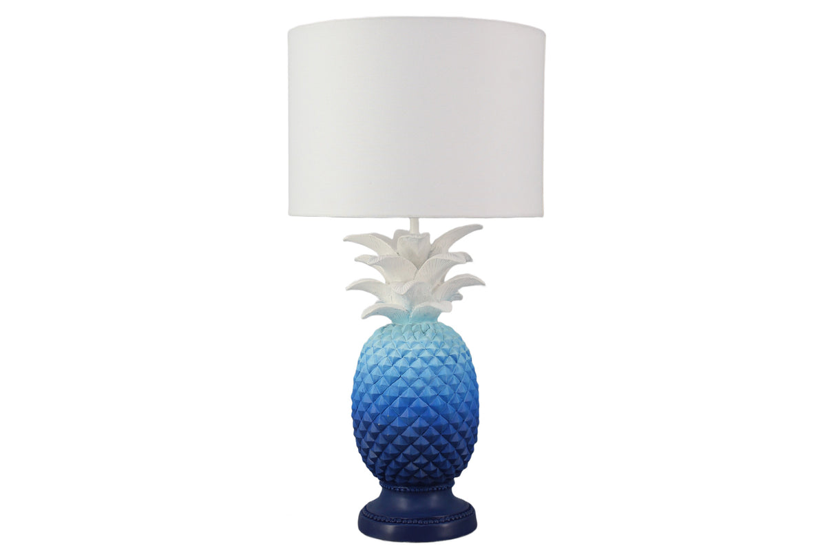 Table lamp PINEAPPLE 50cm w/ shade blau weiß