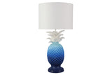 Table lamp PINEAPPLE 50cm w/ shade blau weiß