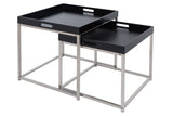 Side table ELEMENTS set of 2 with removable trays black