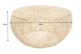 Coffee table LEAF 80cm metal gold handmade