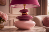Tischleuchte STONES OF ECSTASY 60cm m/ verstellbarem Lampenschirm rotgold
