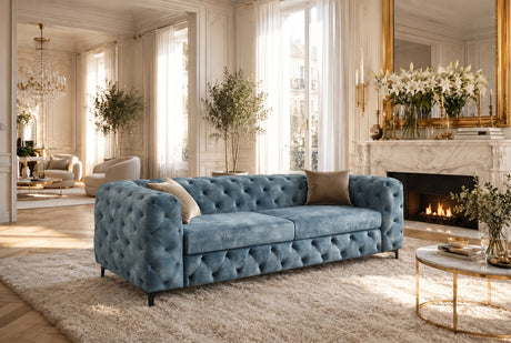 Sofa MODERN BAROCK 235cm 3-seater velvet petrol