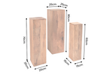 Decoration pillar MAKASSAR 60-80cm set of 3 mango wood natural
