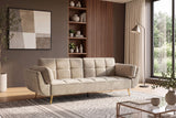 Schlafsofa BOUTIQUE 215cm 3-Sitzer Samt Champagner Beige