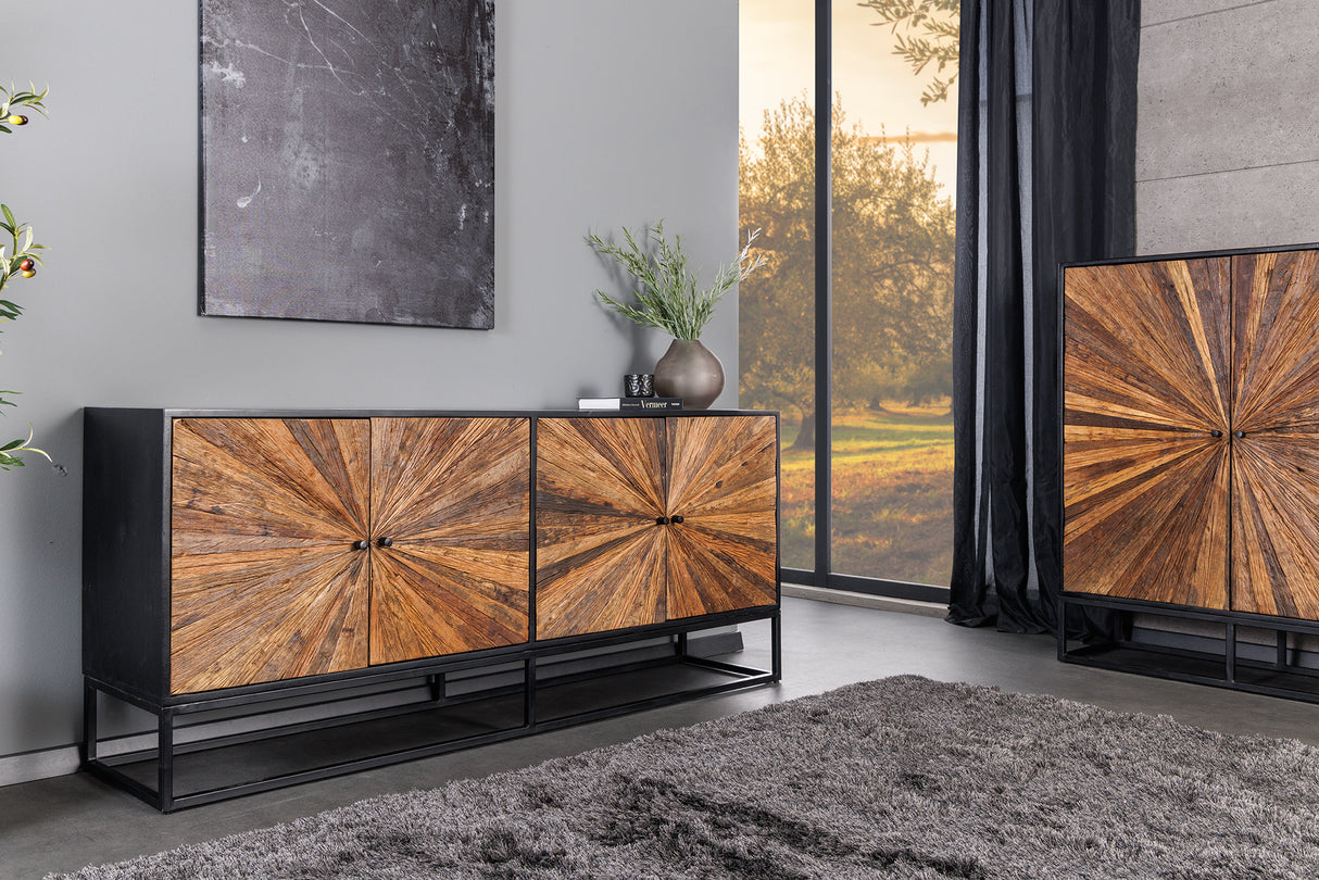 Sideboard BARRACUDA 180cm mango wood and brown teak wood