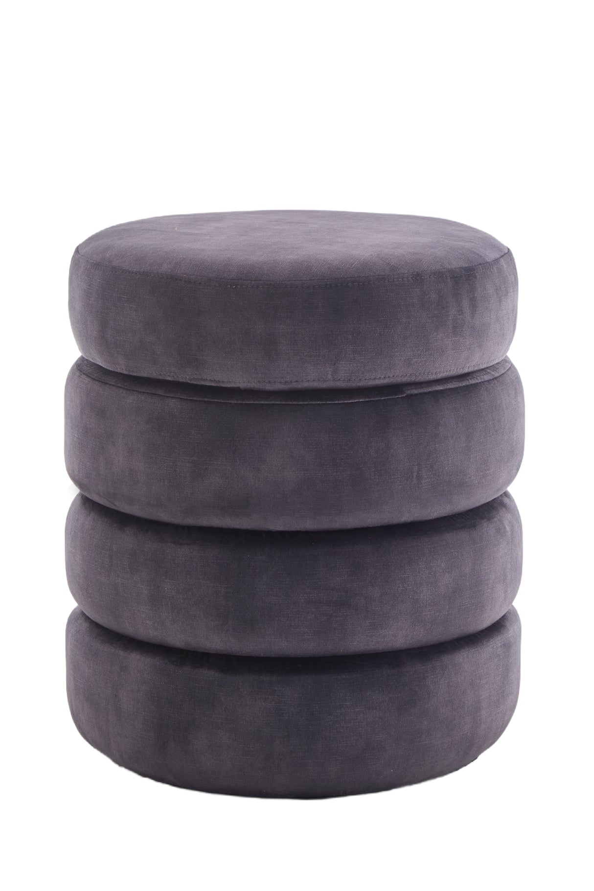 Hocker VOQUE 50cm Samt grau mit Stauraum