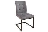 Cantilever chair OXFORD microfibre grey iron legs