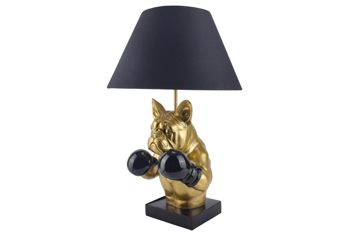 Tischleuchte BULLDOG 55 cm, gold, schwarzer Schirm