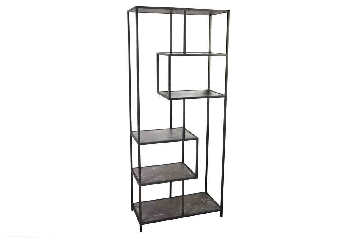 Regál SLIM LINE 185x77 cm – antracitový mramor