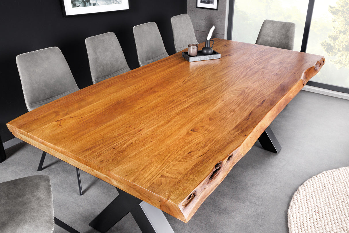 Dining table MAMMUT 200cm table top 50 mm acacia wood X-legs