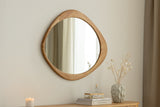 Wall mirror ORGANIC 90cm massive wood oak wood look