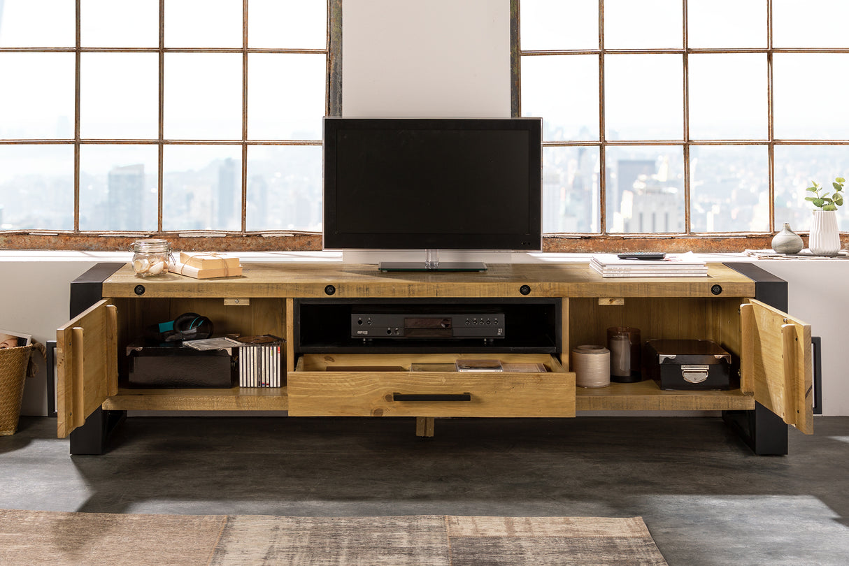 TV-Board THOR 200cm pine wood natural