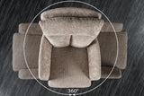 Swivel chair BIG GEORGE 360° with armrests textured fabric champagne greige