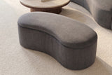 Bench chest ELEMENTAL 120cm upholstered w/ storage space velvet graphite grey