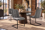 Cantilever chair MIAMI square quilting cord grey w/ black metal frame