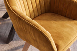 Swivel chair LIVORNO 180° auto-return w/armrests velvet mustard yellow