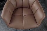 Swivel chair PAPILLON rotatable 180° with armrests Leather brown black